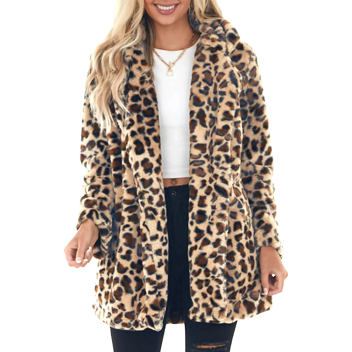 Leopard Faux Fur Coat for Women I ViralFall Winter Outfit